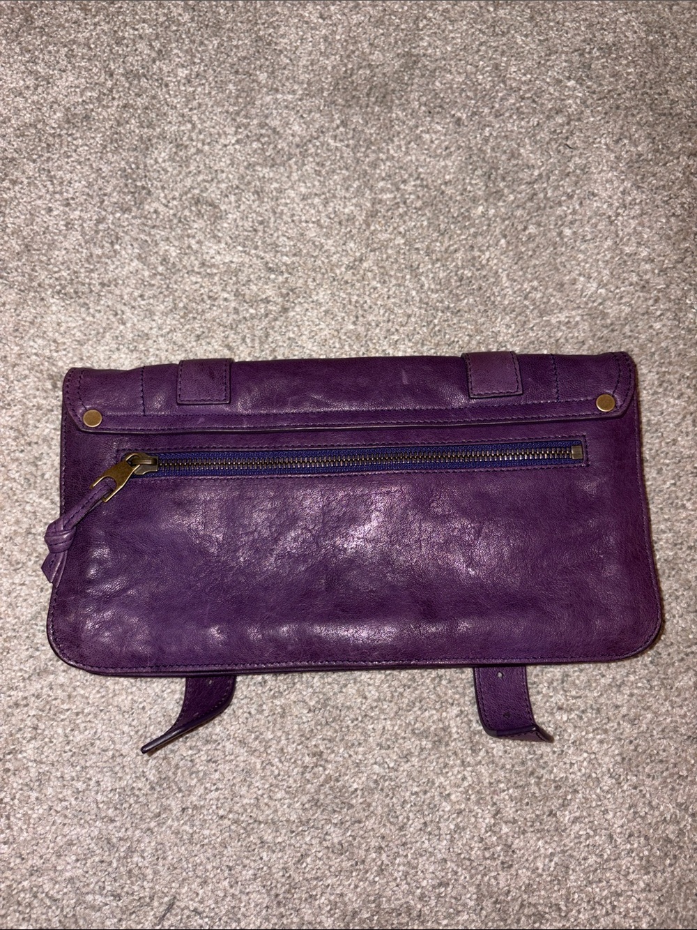 Proenza Schouler Purple Leather Clutch with Gold Hardware - Picture 9 of 14